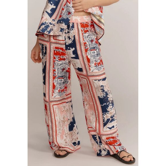 NWT Size XL - Anthro  The Brooklin Printed Wide-Leg Pull-On Pants (NWT US$ 128) - Picture 1 of 16